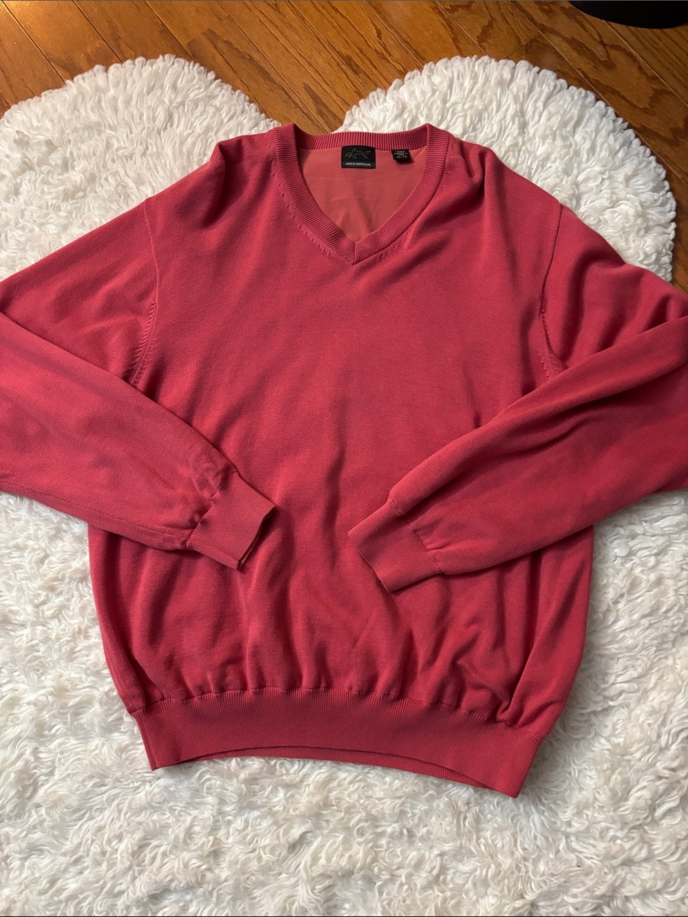 Greg Norman Collection V-Neck Sweater - Coral Red